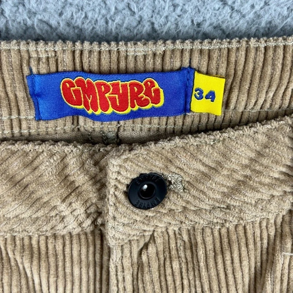 NWD Empyre Corduroy‎ Sk8 Pants Mens 34 Khaki Beige Loose Fit Cord Skater 34x30